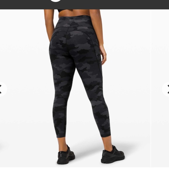 Lululemon Fast And Free Tight II 25" Heritage 365 Camo Deep Coal Size 4 W5BXRS - Picture 1 of 6